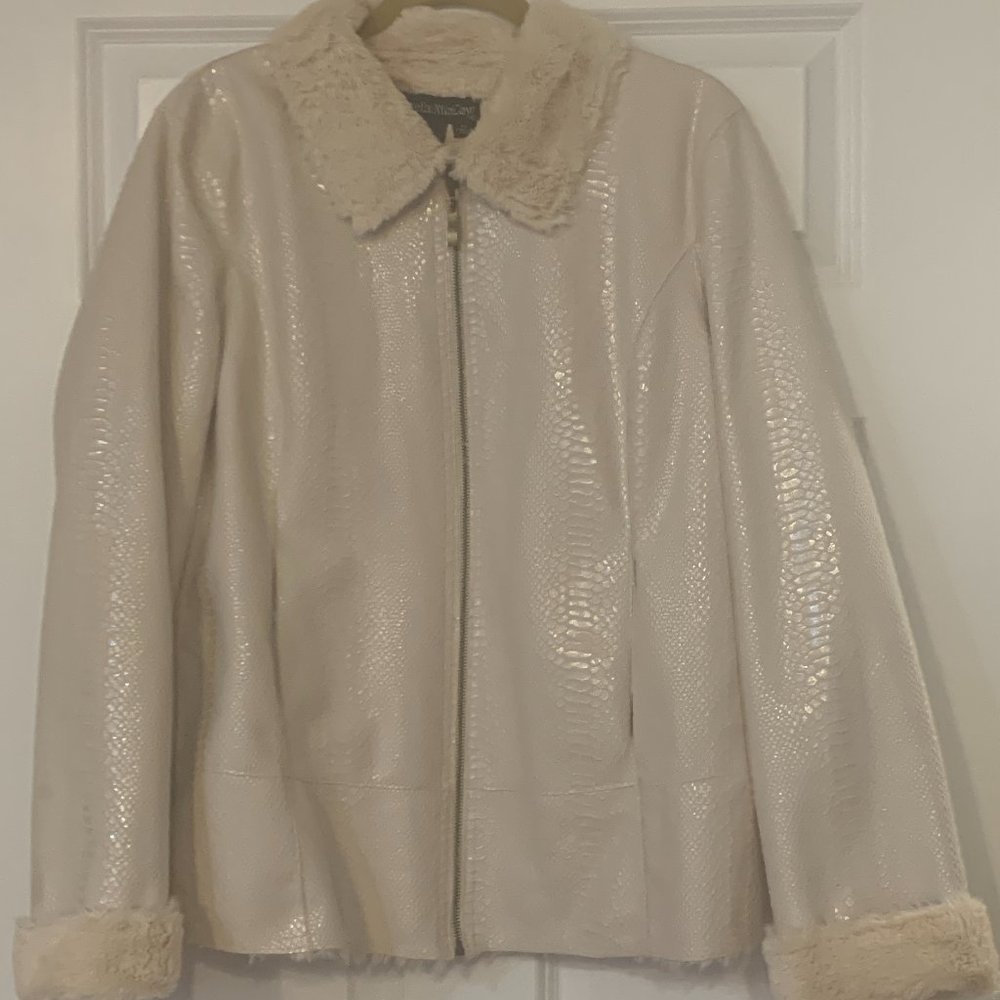 Pamela McCoy Reversible Faux Fur & Faux Snake Skin Jacket
